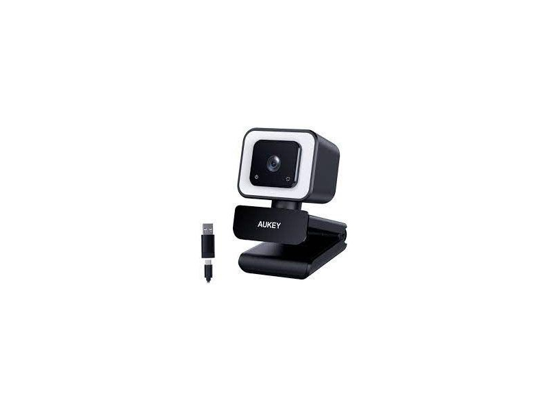 Aukey Serie Stream - Webcam Full HD con luce anulare - Sensore 1/3 CMOS - PC-LM6