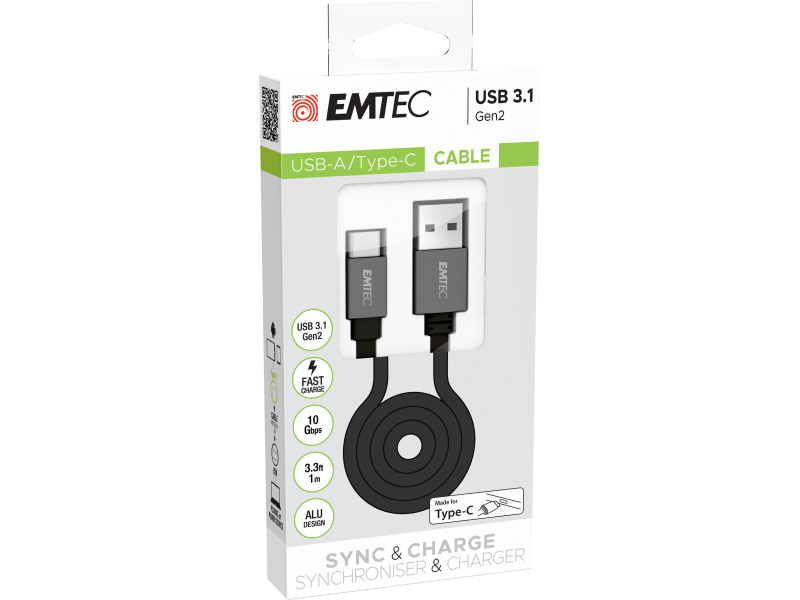 EMTEC CAVO USB-A TO TYPE-C 3.1 ECCHAT700TCU3 GEN2 T700