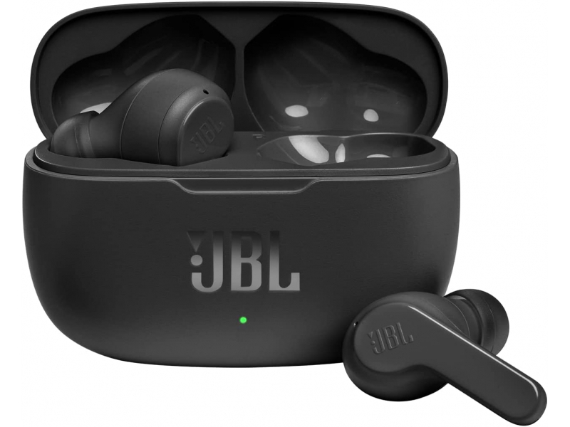 Cuffie Bluetooth intrauricolari JBL Wave 200 TWS true wireless con custodia di ricarica, nere