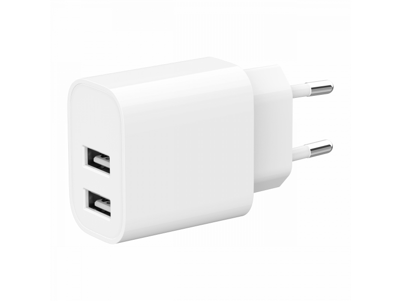 Caricabatterie USB universale Gembird con 2 porte 24 A bianco TA-UC-2A12-01