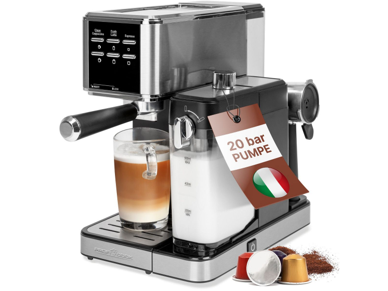 Macchina per caffè espresso ProfiCook con funzione schiuma di latte PC-ES-KA 1266