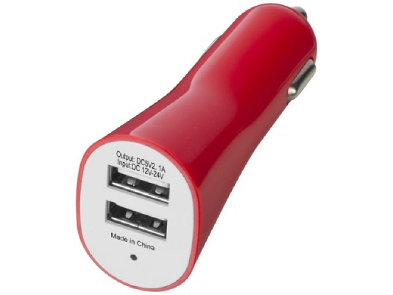 Adattatore per auto 12V 2x porte USB 2.1A (rosso)