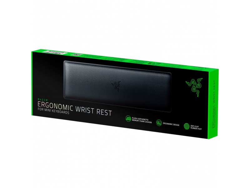 Razer RC21-01720100-R3M1 poggiapolso Pelle, Memory foam Nero (RAZER ERGONOMIC WRIST REST FOR MINI KB) - Versione UK