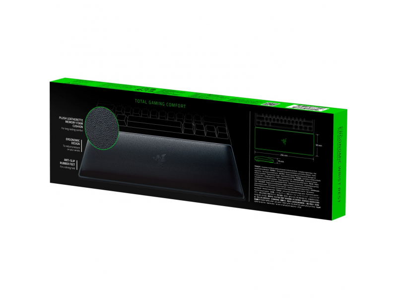 Razer RC21-01720100-R3M1 poggiapolso Pelle, Memory foam Nero (RAZER ERGONOMIC WRIST REST FOR MINI KB) - Versione UK