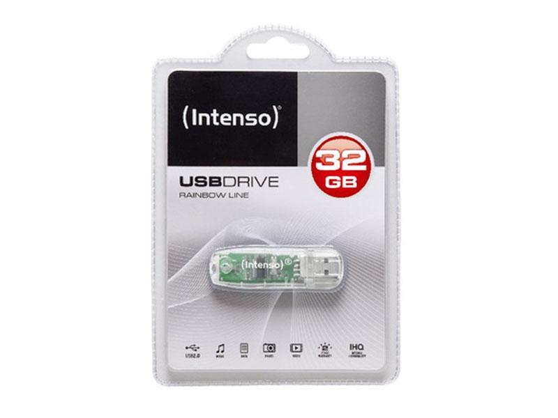 Intenso Rainbow Line unitÃ  flash USB 32 GB USB tipo A 2.0 Trasparente (32GB Intenso Rainbow Line USB 2.0 Flash Drive Transpa