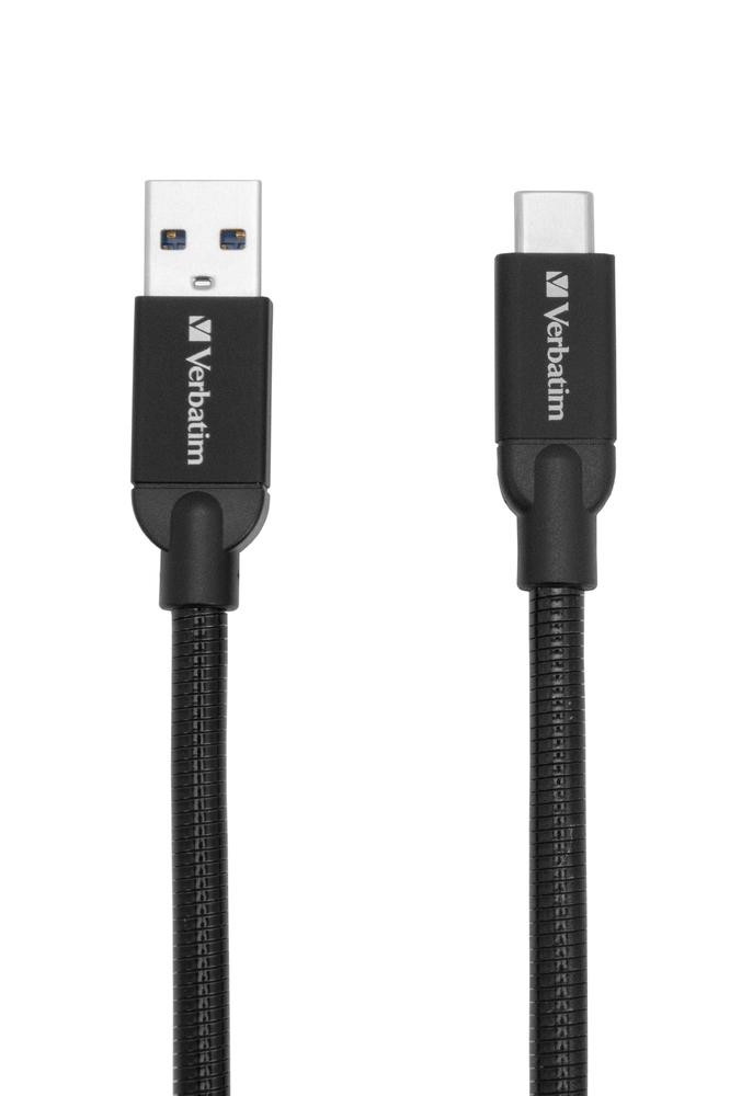 Verbatim 48871 cavo USB USB 3.2 Gen 2 [3.1 Gen 2] 1 m USB A USB C Nero (VERBATIM USB 3.1 TYPE-C TO USB-A STAINLESS STEEL CABLE