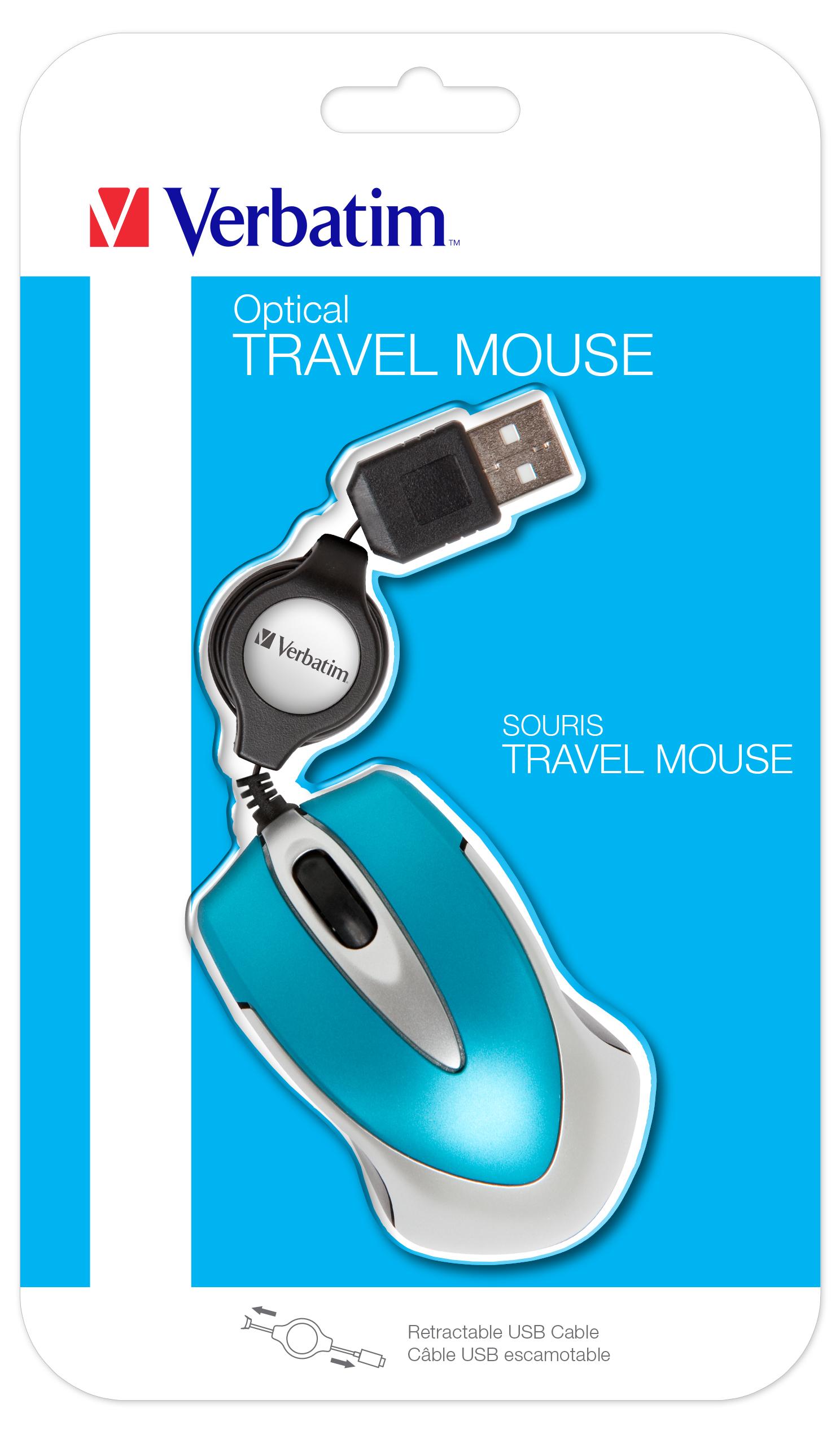 Verbatim USB Mouse Go Mini Optical Optical Travel Caribbean Blue Retail 49022