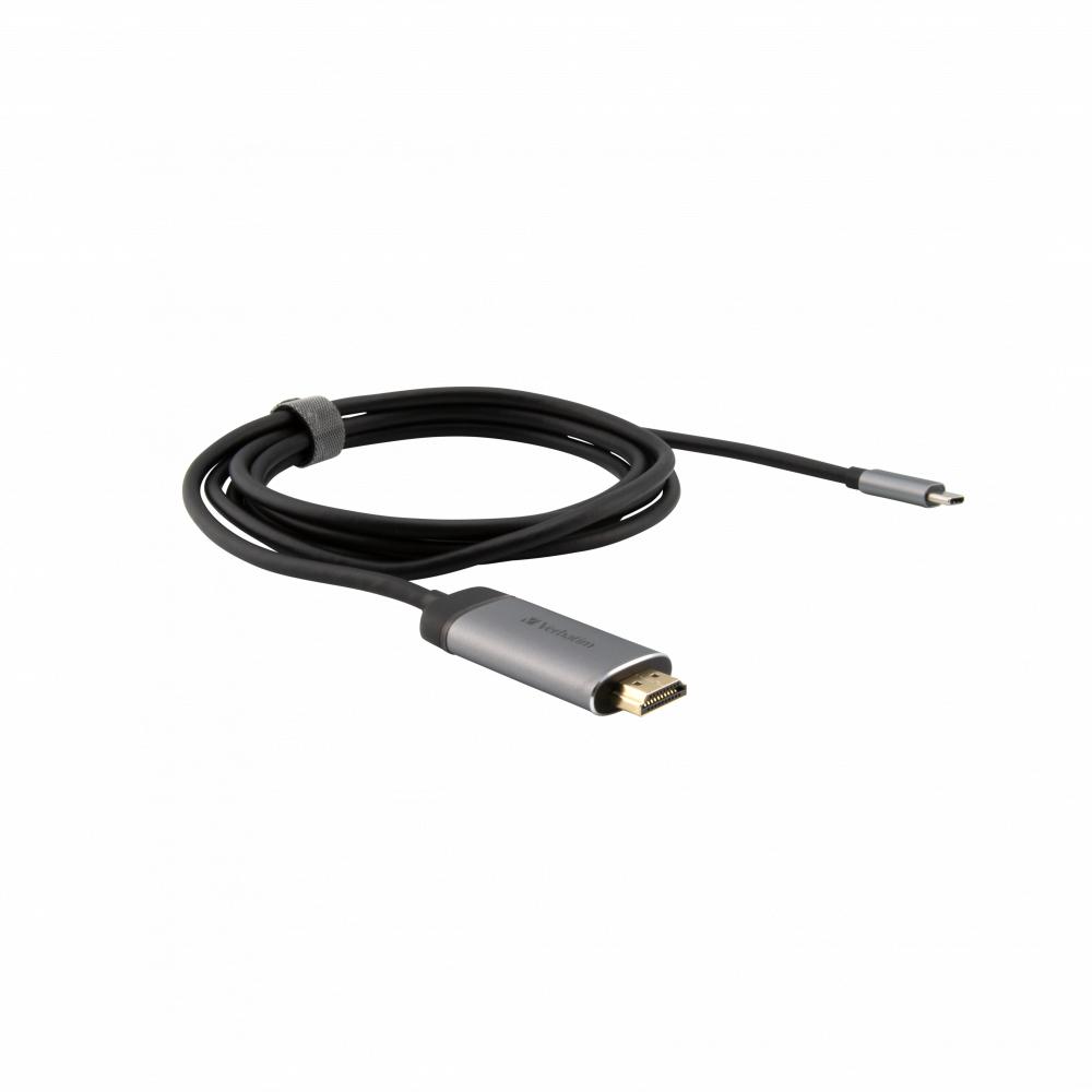 Verbatim 49144 cavo e adattatore video 1,5 m USB tipo-C HDMI Nero, Argento (Verbatim USB-C to HDMI Adapter - USB 3.1 GEN 1 / HD