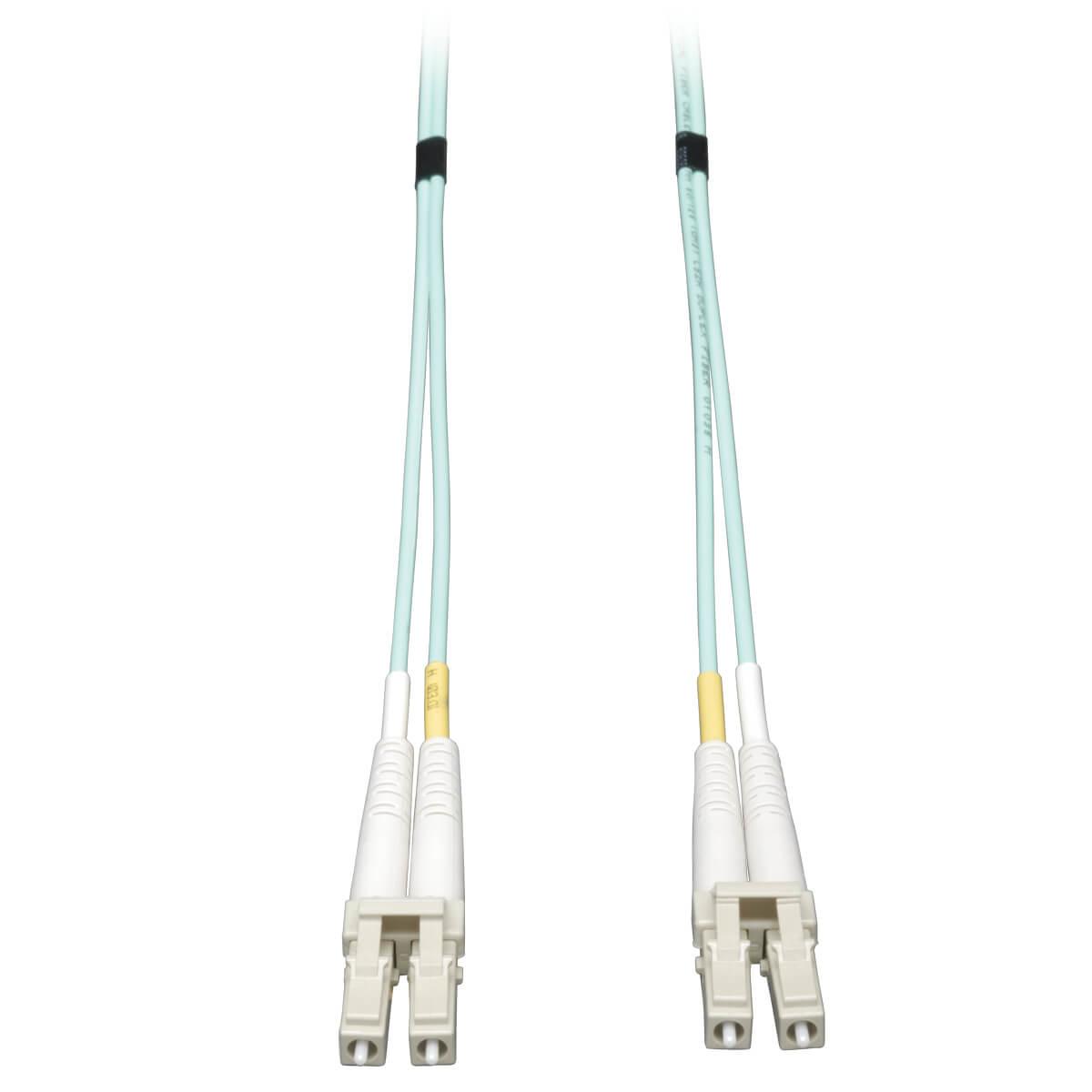 10G Duplex Multimode 50/125 OM3 LSZH Fiber Optic Cable LC/LC Aqua 2 m 6 ft.