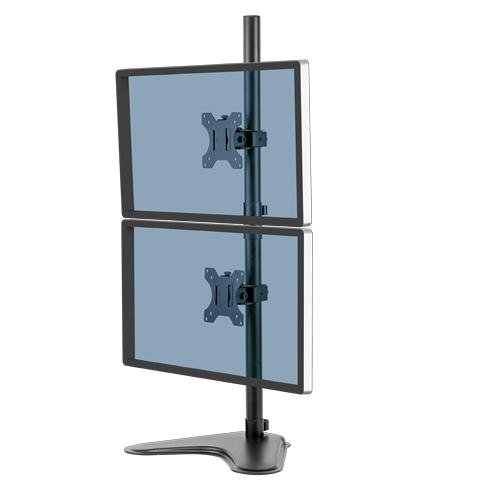 Fellowes Seasa 8044001 Supporti a parete per TV 81,3 cm [32] Scrivania Nero (DUAL VERT FREE STANDING MONITOR ARM)