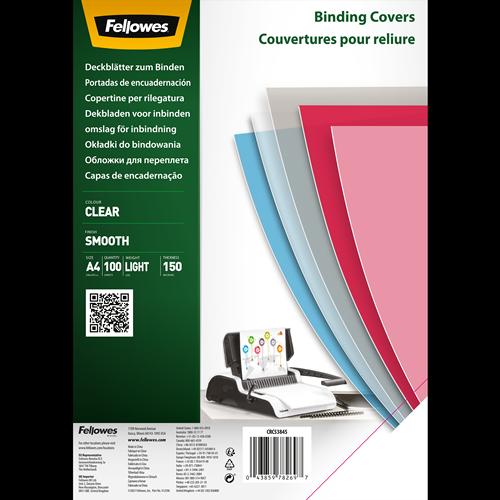 Fellowes Clear PET Binding Cover 150 micron A4 [Pack 100] 5384501