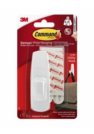 3M Command Large Utility Hook With Command Adhesive Strips White [Each] 17003 - 7100134221