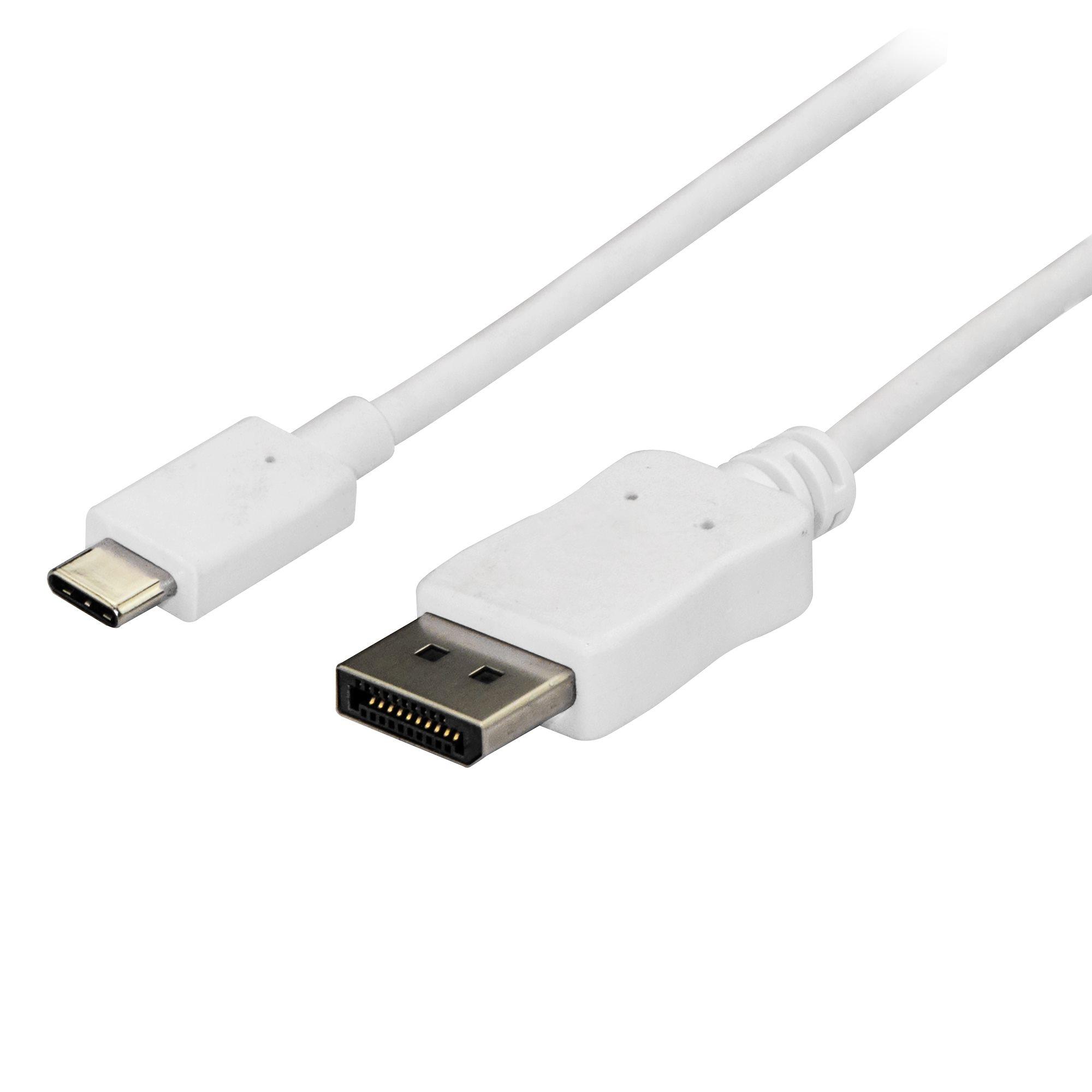 StarTech.com Cavo USB-C a DisplayPort da 1,8m - 4K 60Hz - Bianco (6FT USB C TO DISPLAYPORT 1.2 - CABLE ADAPTER USB C DP CONVERT