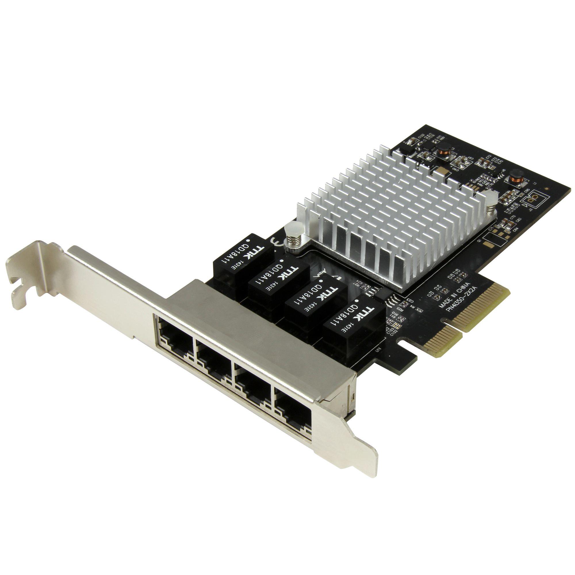 Chipsatz Intel I350-AM4 PCIe x4 Low Profile GigE 1000Base-T Schwarz Besonderheiten VLAN Wake on LAN Intel VT-c PXE-Bootrom