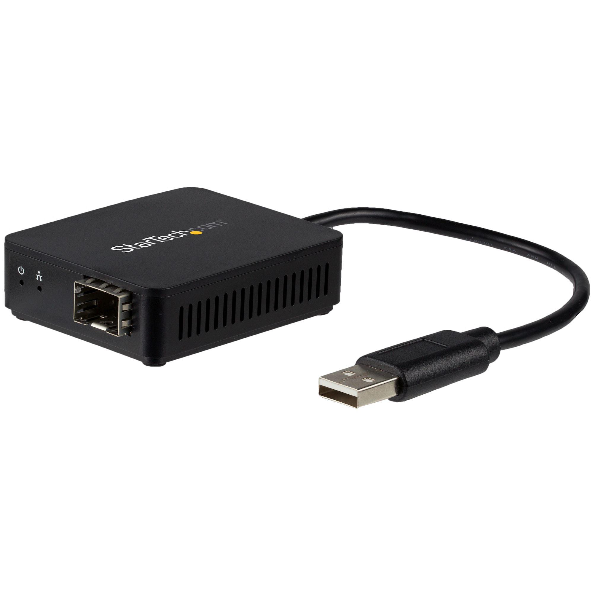 StarTech.com Adattatore di rete USB 2.0 a Fibre ottiche - Convertitore SFP con slot aperto