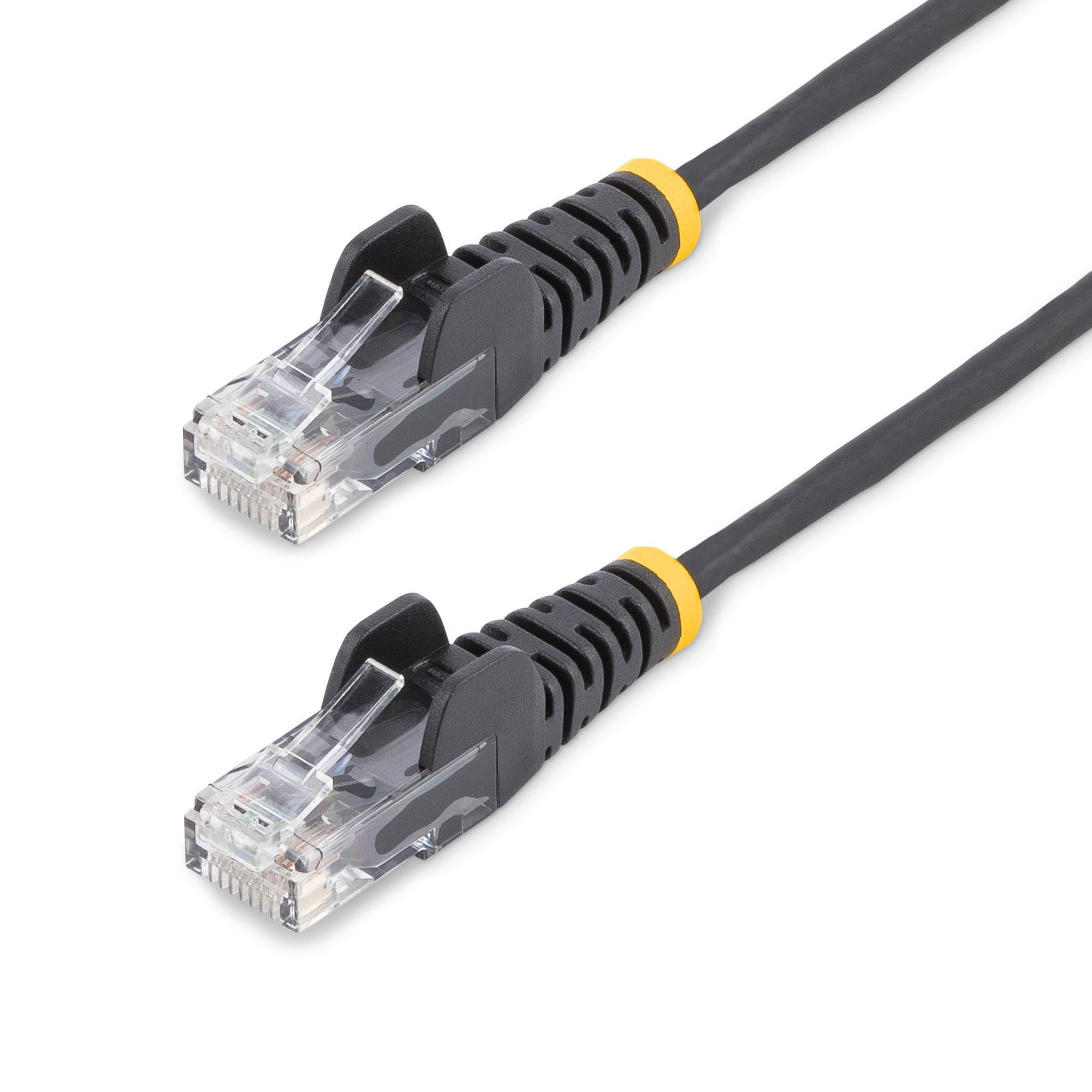 StarTech.com N6PAT150CMBKS cavo di rete Nero 1,5 m Cat6 U/UTP [UTP] (1.5M SLIM CAT6 CABLE - BLACK - SNAGLESS - 28 AWG COPPER WI