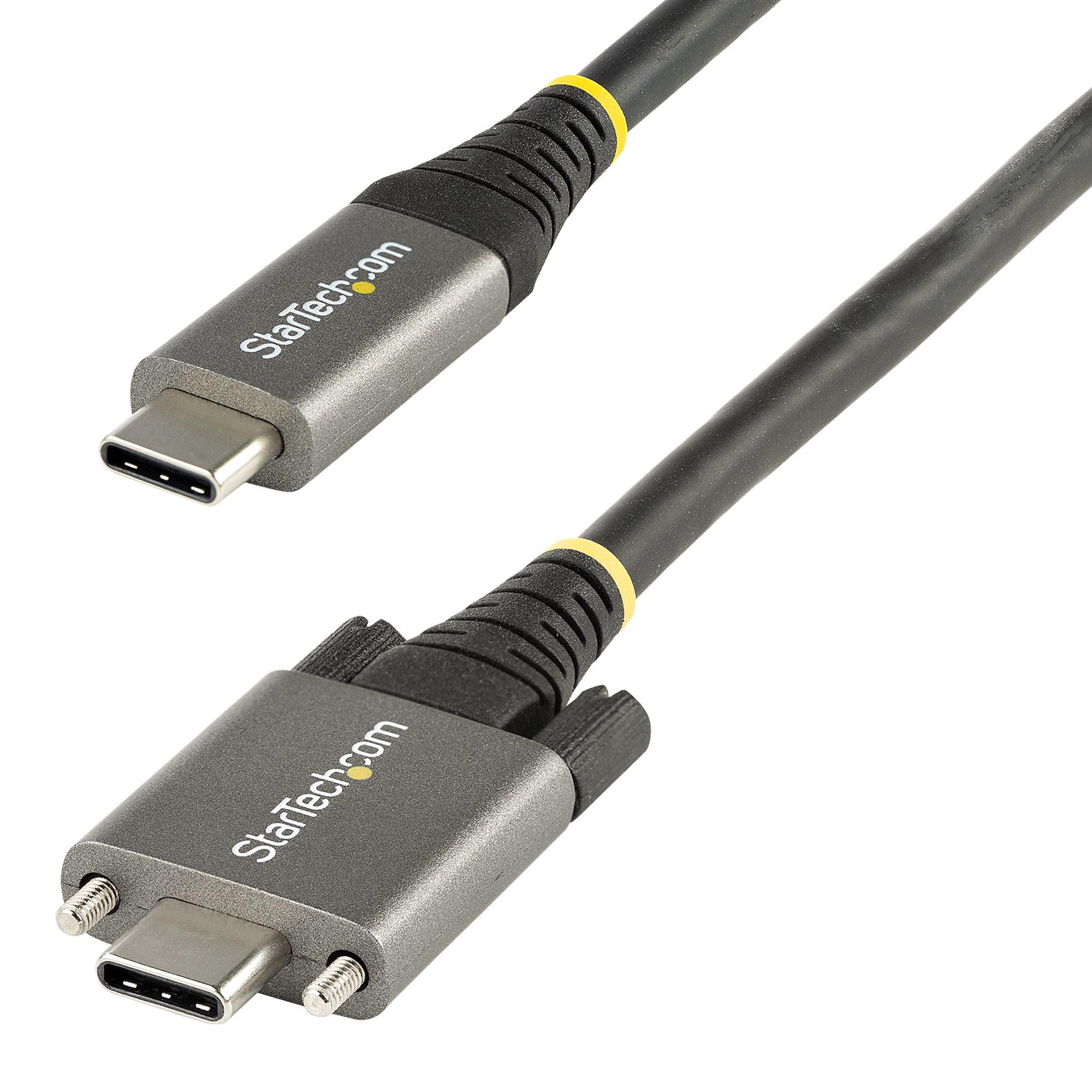 StarTech.com Cavo USB-C con viti di bloccaggio laterali da 50cm - Cavo da USB-C a USB- C certificato 10Gbps - Cavo USB-C 3.1/3.