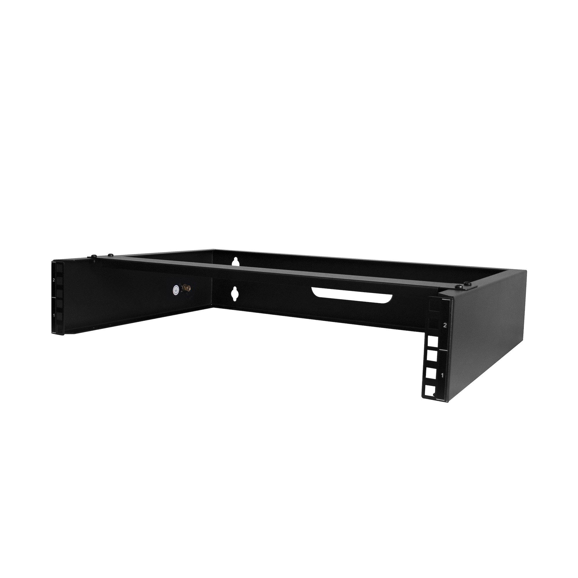 StarTech.com Staffa Rack 19" 2U per installazione a Parete - Supporto a Parete a Profilo Basso per Patch Panel, Dispositivi IT/