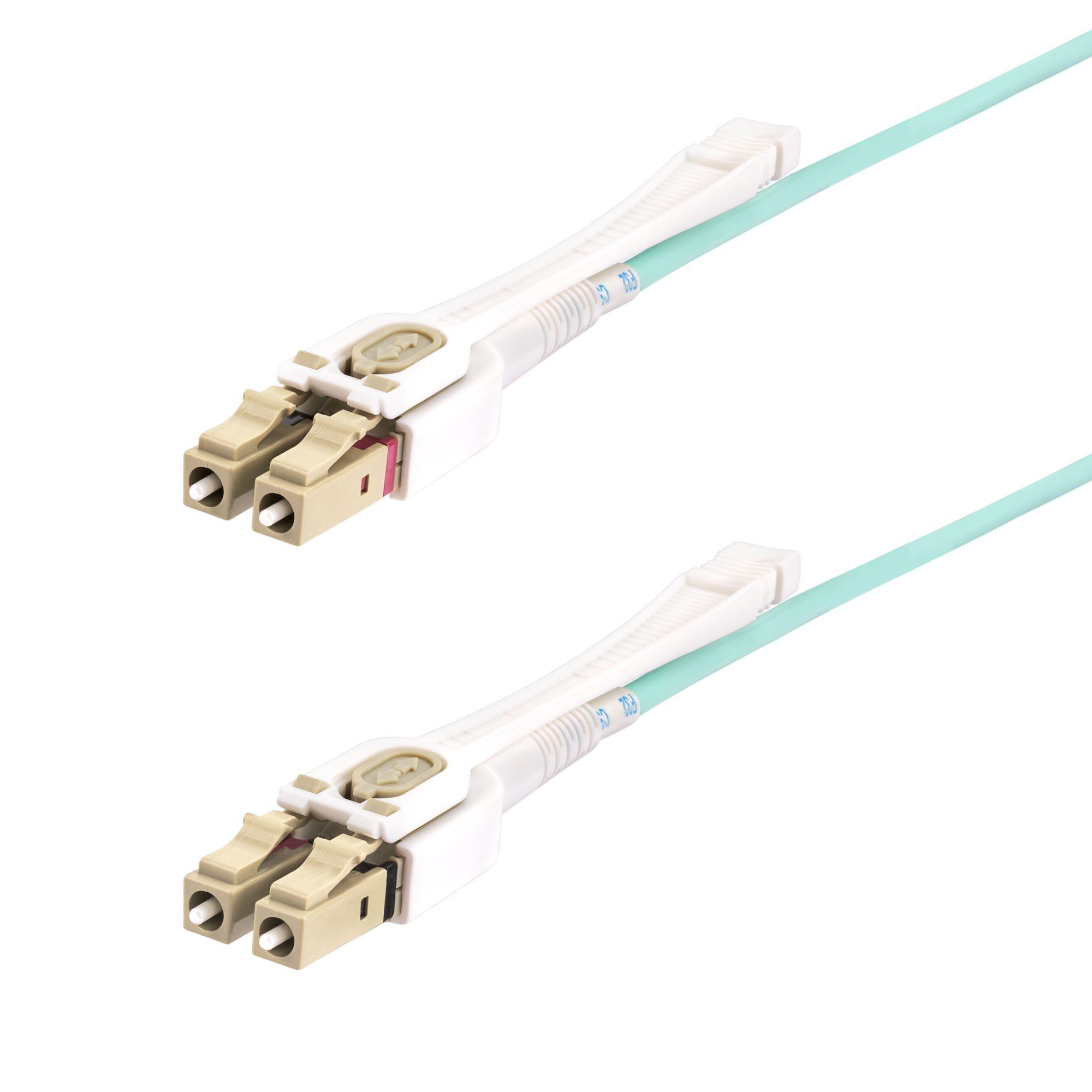 StarTech.com Cavo in fibra ottica multimodale OM4 LC a LC UPC con linguette push-pull 4m 50/125m Reti 100G Insensibile alla pie