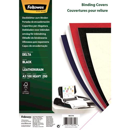 Copertine in cartone Fellowes Fellowes - Formato A3 - Finitura in similpelle - Ampia gamma di colori e texture - Realizzate con