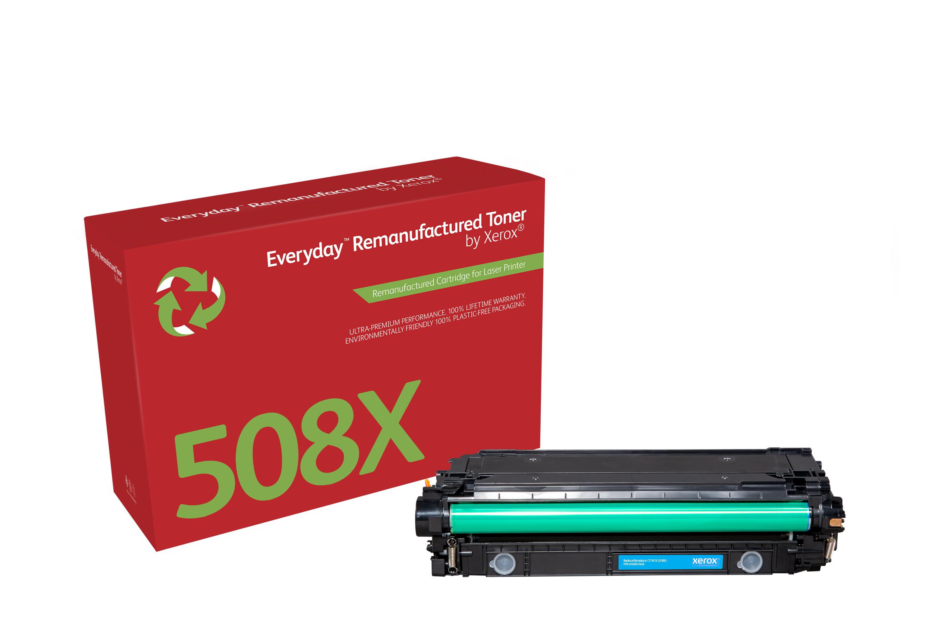 Xerox High Yield Cyan Toner Cartridge equivalent to JetIntelligence HP 508X for use in HP CLJ Enterprise M552 M553 M577