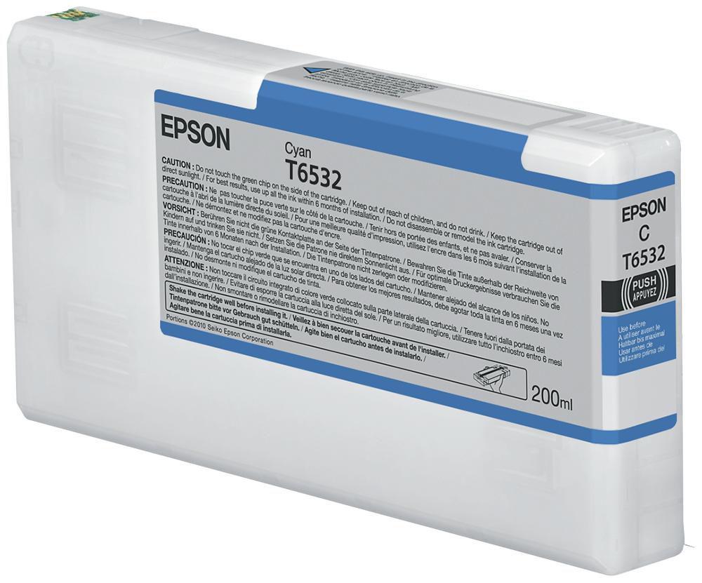 ORIGINAL Epson Cartuccia d'inchiostro ciano C13T653200 T6532 200ml