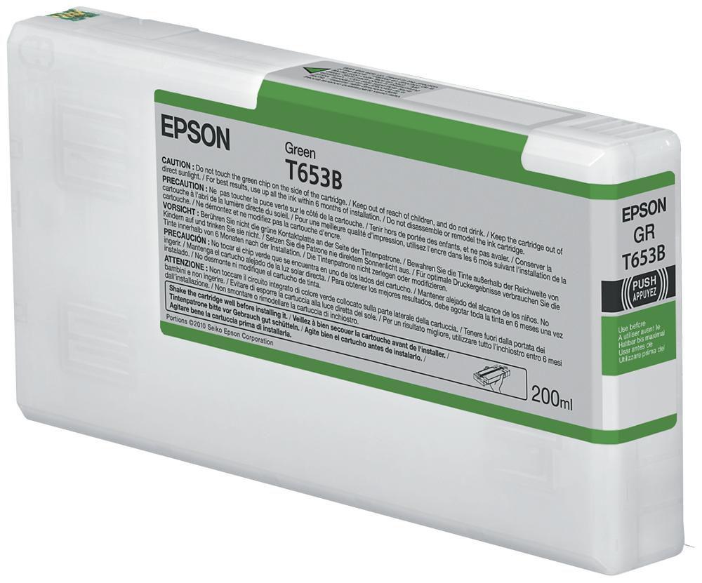 ORIGINAL Epson Cartuccia d'inchiostro Verde C13T653B00 T653B 200ml