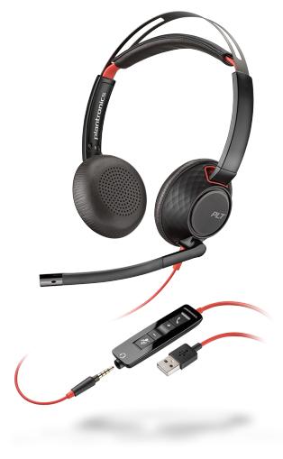 POLY Blackwire 5220 Auricolare Cablato A Padiglione Musica e Chiamate USB tipo A Nero, Rosso