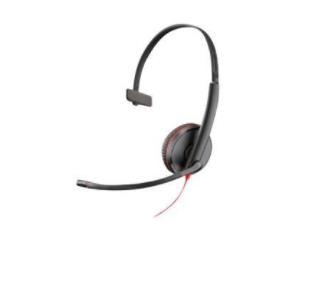 POLY Blackwire 3215 Auricolare Cablato A Padiglione Ufficio USB tipo A Nero, Rosso