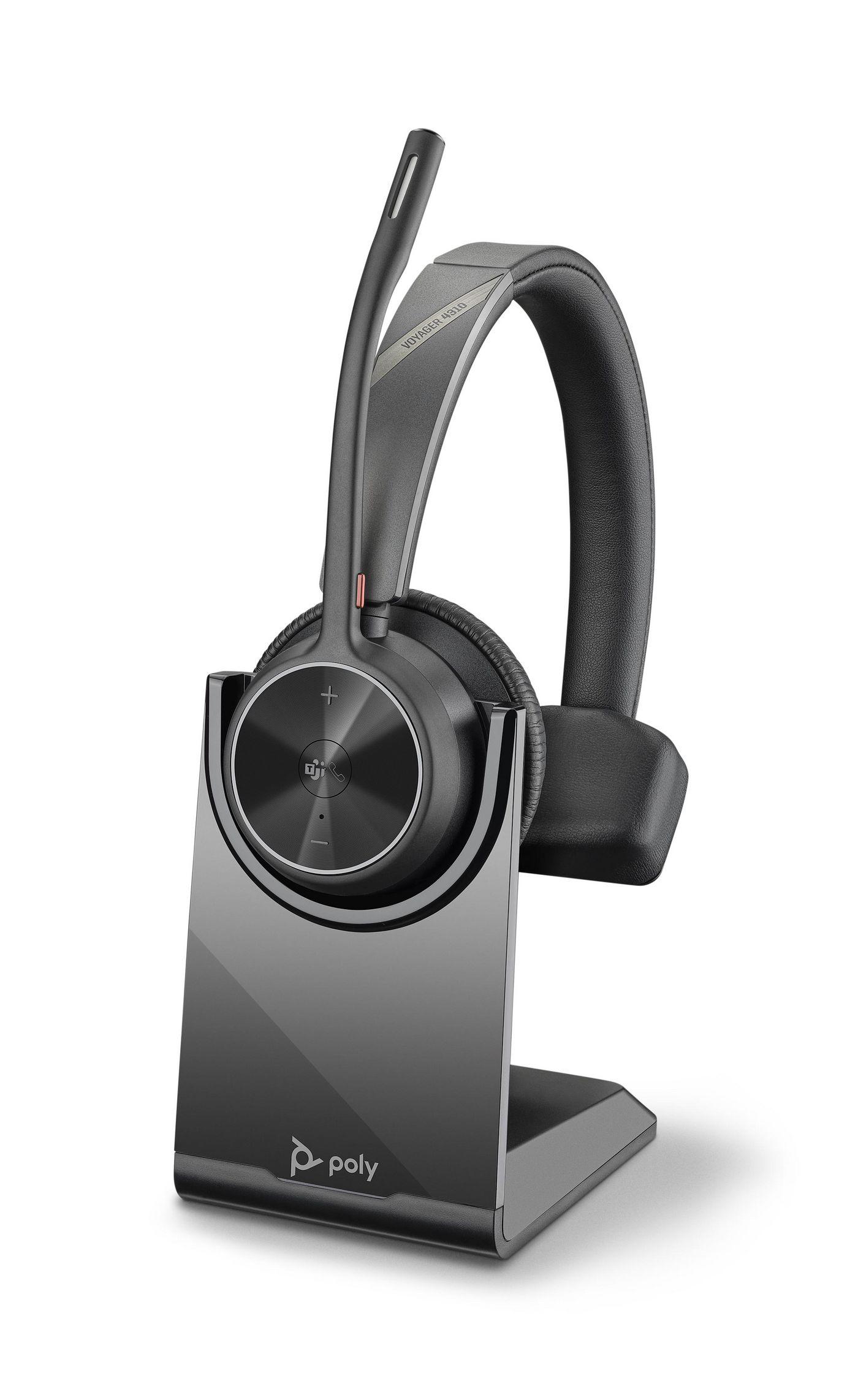 POLY Voyager 4310 UC Auricolare Wireless A Padiglione Ufficio USB tipo A Bluetooth Base di ricarica Nero