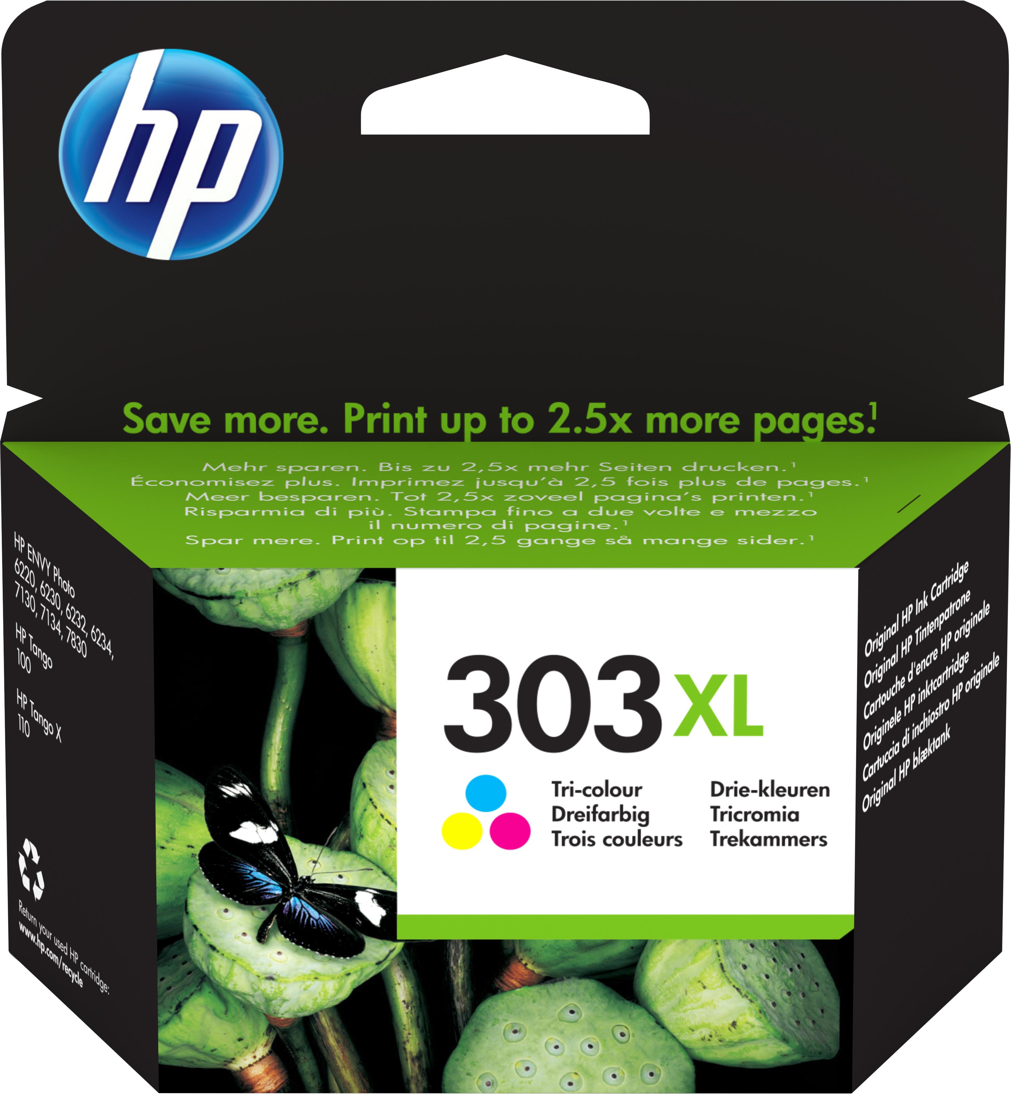 HP 303XL High Yield Tri-Color Original Ink Cartridge - Ink - CYM - per HP Envy 6200 7100 7800 series HP Envy Photo 6200 7100 78