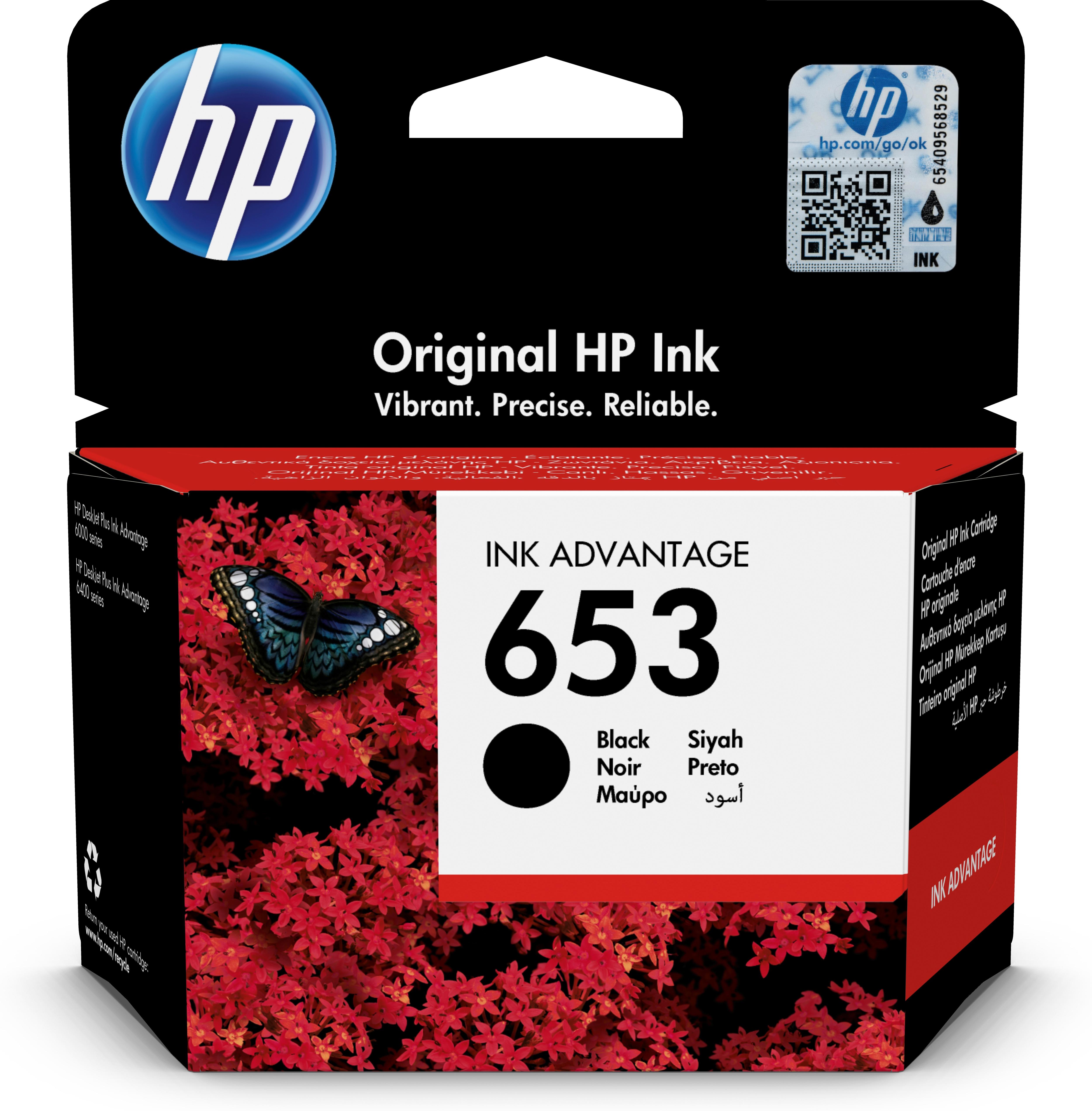 HP 653 Black Original Ink Advantage Cart