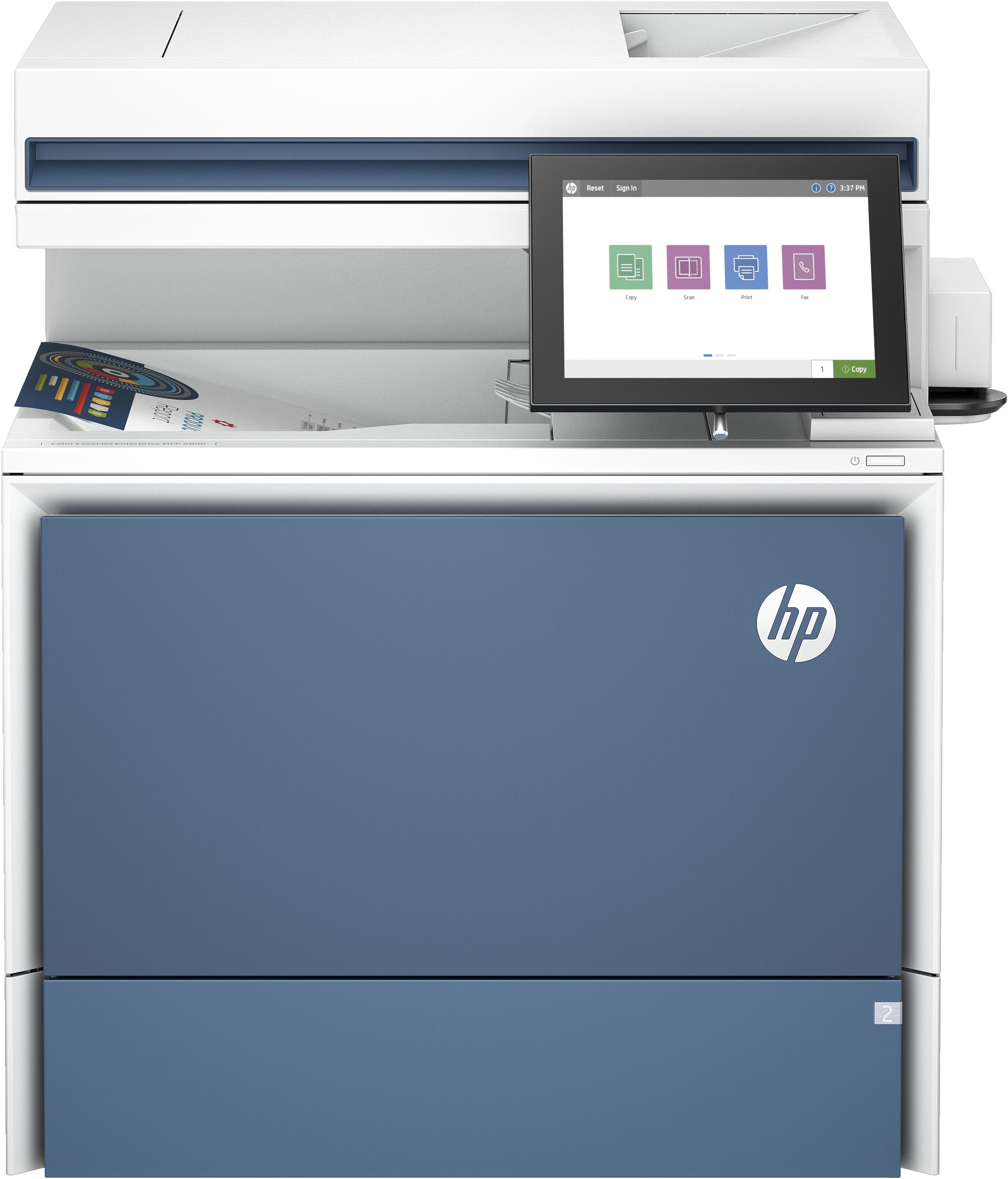 HP Color LaserJet Enterprise Stampante multifunzione 5800f Stampa copia scansione fax Alimentatore automatico di documenti vass