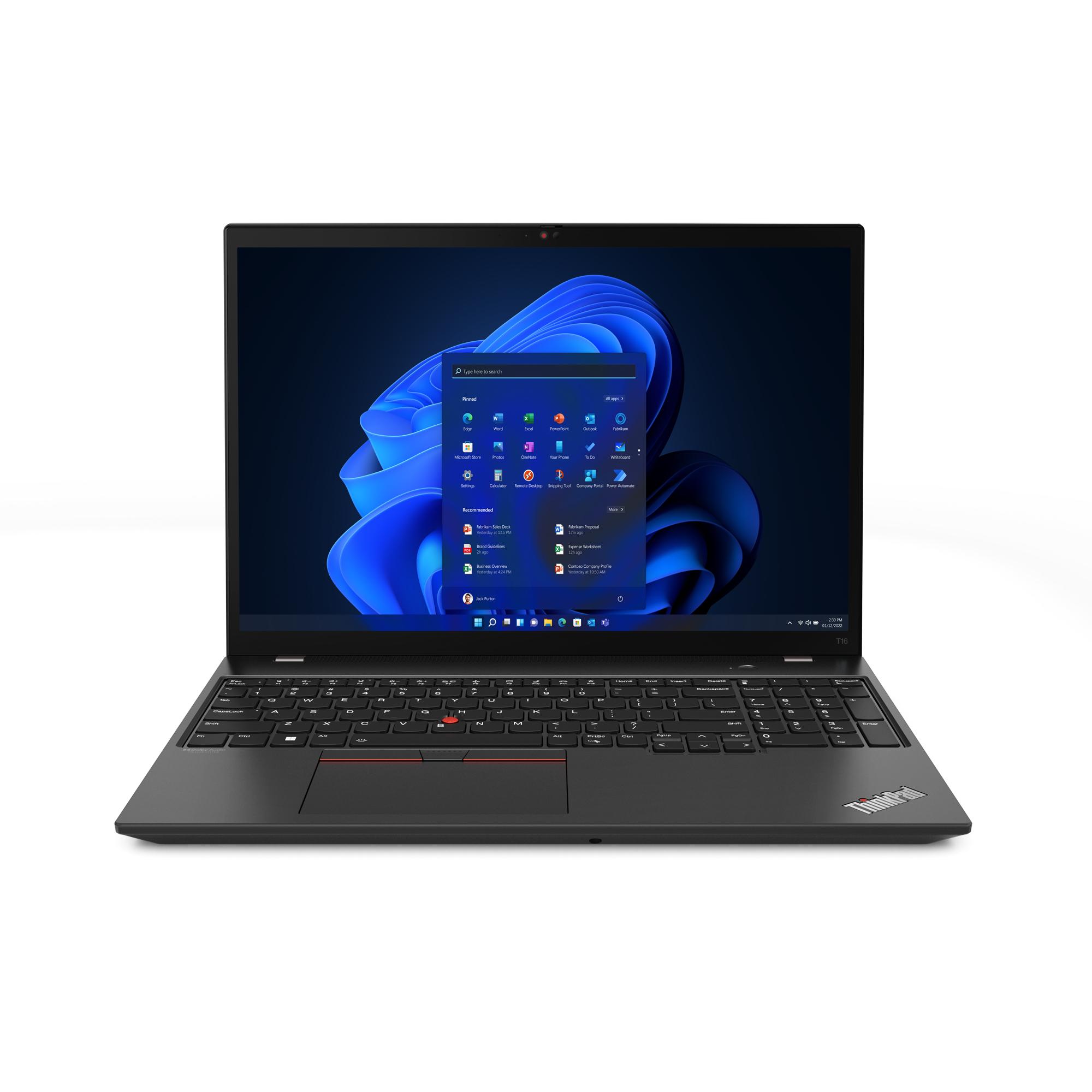 Lenovo ThinkPad T16 Computer portatile 40,6 cm [16] WUXGA IntelÂ® Coreâ¢ i7 i7-1260P 16 GB DDR4-SDRAM 512 GB SSD Wi-Fi 6E