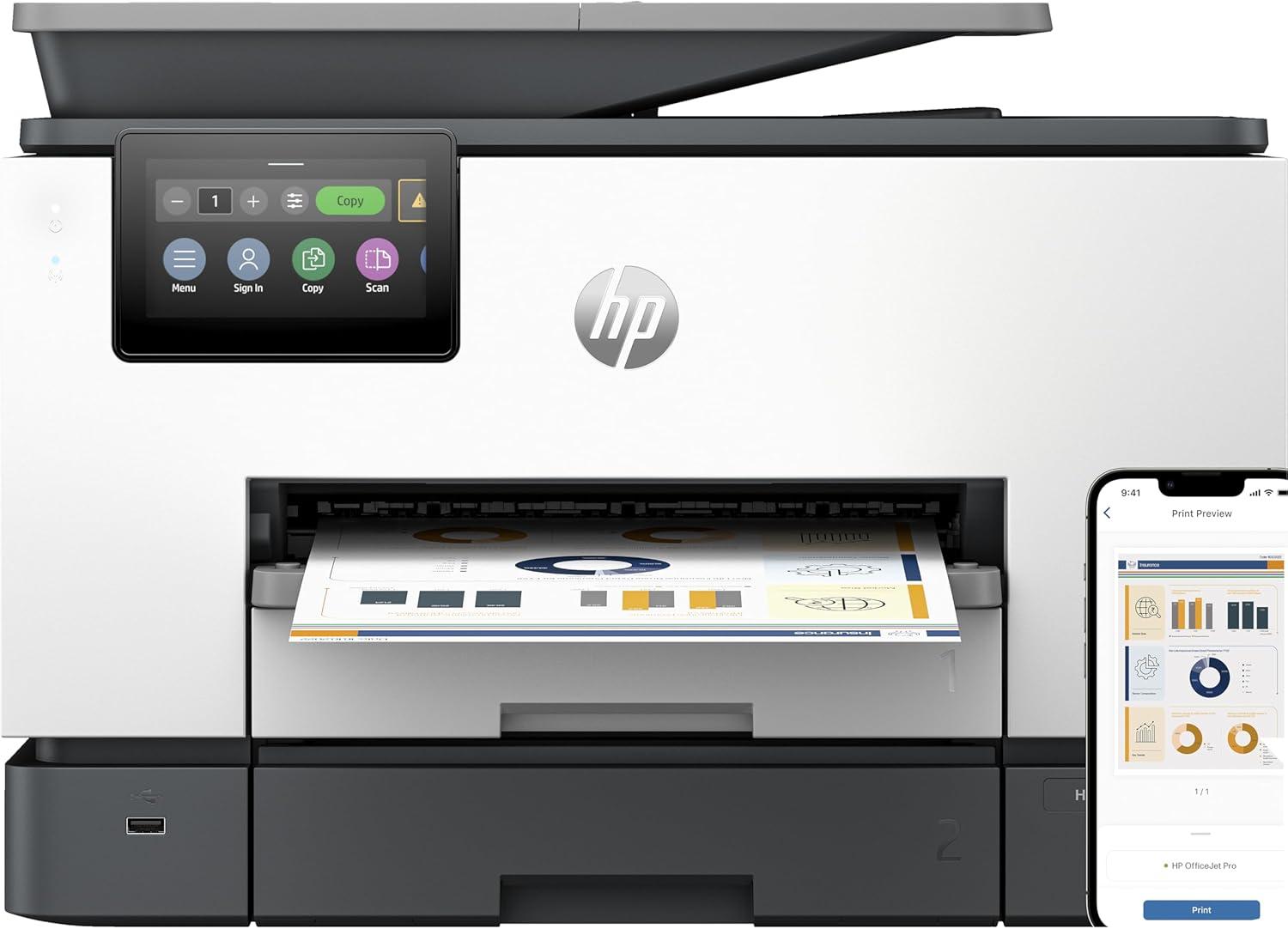 MULTIFUNZIONE HP CONSUMER OJ-9130b PRO A4 25/19PPM 250FF FAX DADF DUPLEX LAN USB WiFi