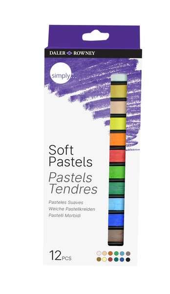 Daler Rowney Pacchetto di 12 torte morbide - per un'ampia varietà di superfici - facile da usare - colori assortiti