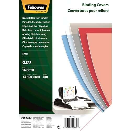 Felowes Confezione da 100 coperture per legacy PVC A4 - 180 micron - trasparente