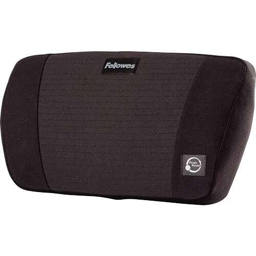 Cuscino lombare Fellowes Fusion in peluche - regolabile attraverso una stretta con fibbia - colore nero