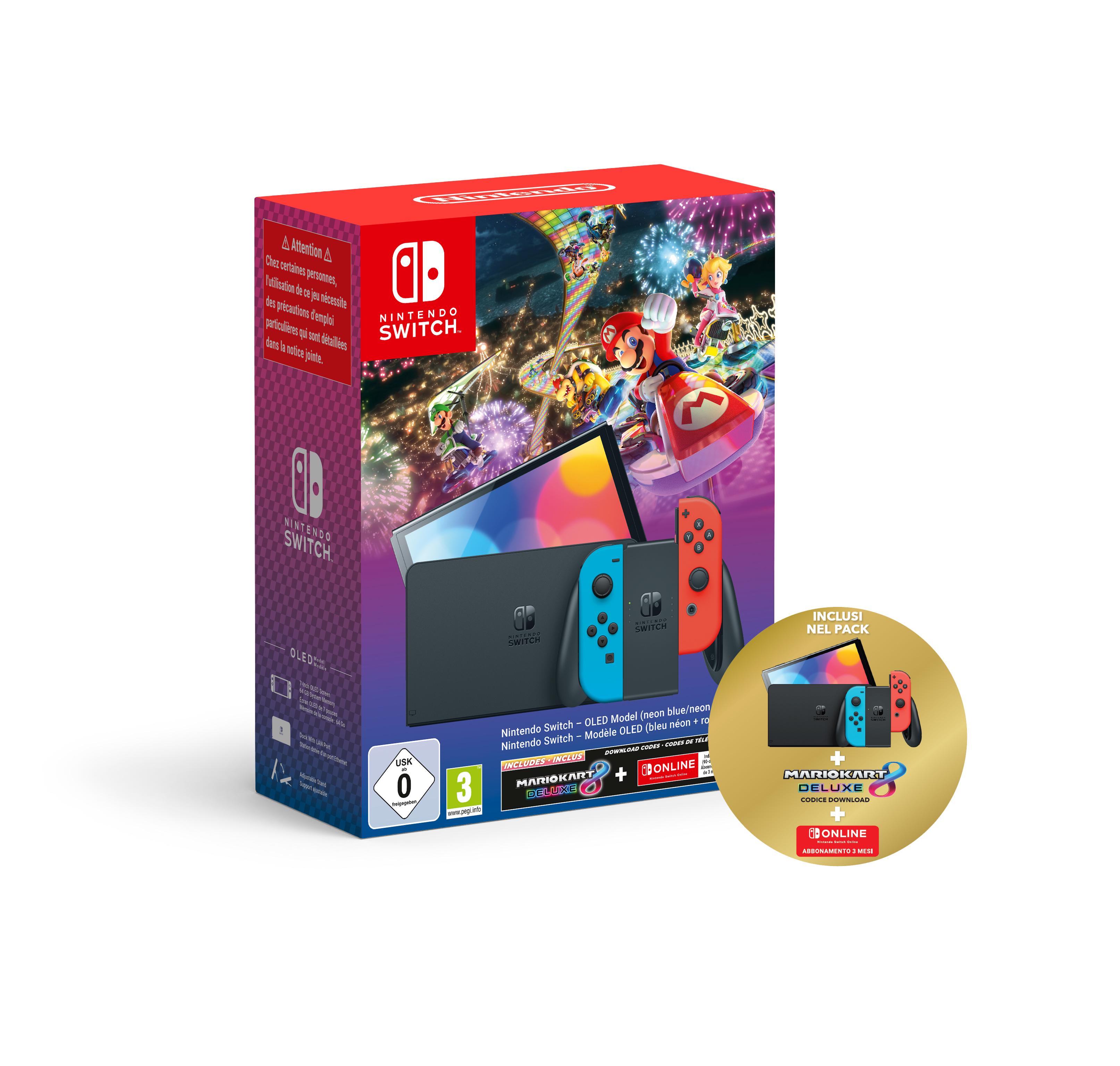 Nintendo Console Switch - Modello OLED bundle Mario Kart 8 (include il codice download di Mario Kart 8 Deluxe 3 mesi di Switch