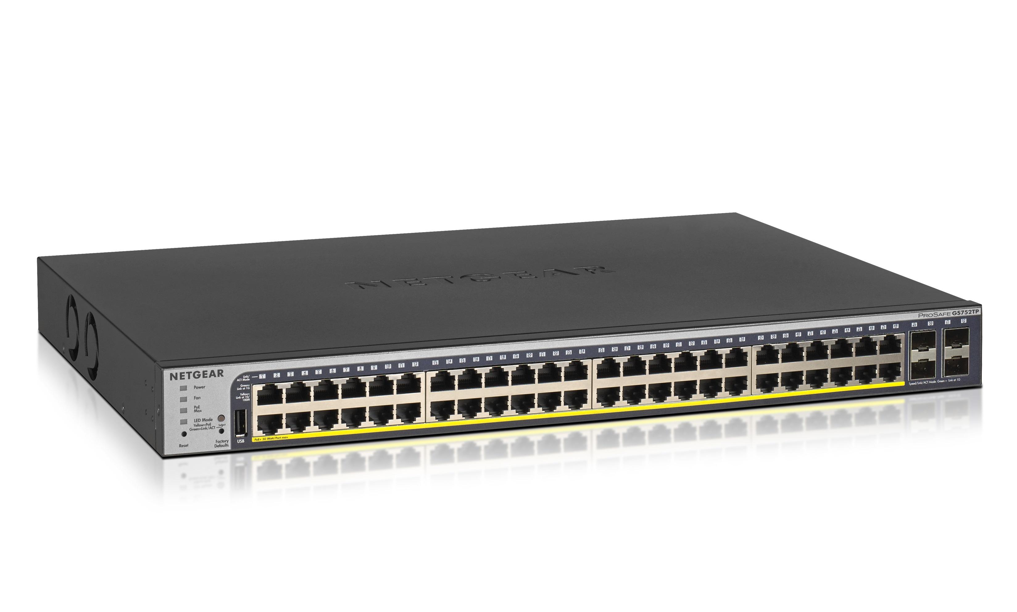 NETGEAR GS752TP Gestito L2/L3/L4 Gigabit Ethernet (10/100/1000) Supporto Power over Ethernet (PoE) 1U Nero