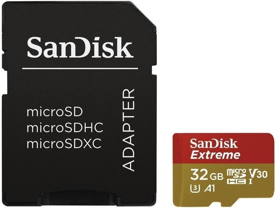 SanDisk Extreme 32 GB MicroSDHC UHS-I Classe 10 (SANDISK EXTREME MICROSDHC 32GB - CARD WITH ADAPTER)