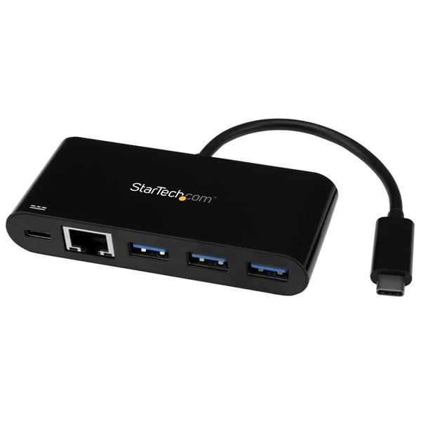 Hub usb 3.0 a 3 porte con gigabit ethernet e power delivery - usb-c