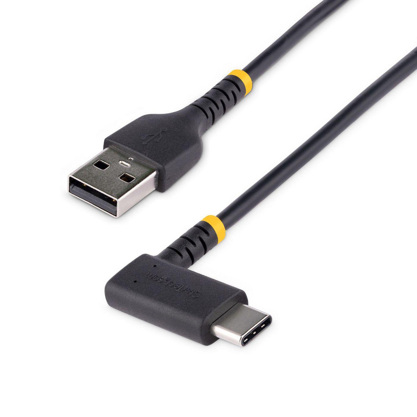 StarTech.com Cavo da USB-A a USB-C a 90 da 2m - Cavetto di Ricarica Veloce USB Tipo C per uso intensivo - Cavo Dati da USB 2.0