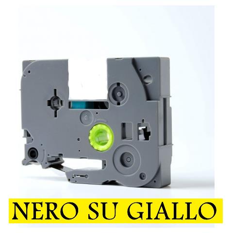 9mmX8m Nastro laminato compatibile per Brother TZe-FX621 nero su giallo