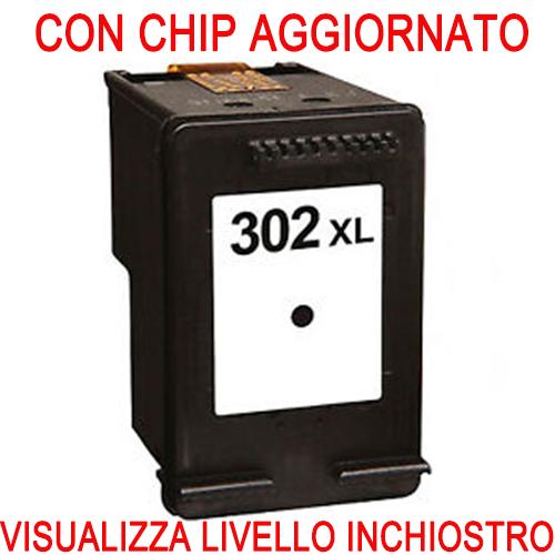 F6U68AE Cartuccia rigenerata per HP 302XL nero visualizza livello inchiostro con CHIP AGGIORNATO