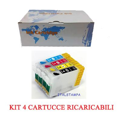 Kit 4 Cartuccia ricaricabile vuota per Epson T1631 T1632 T1633 T1634 con chip autoreset