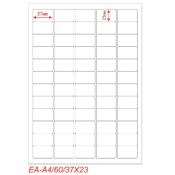 Etichette adesivo formato A4 165g 37*23mm n.60 etichette/foglio (conf.100foglio)