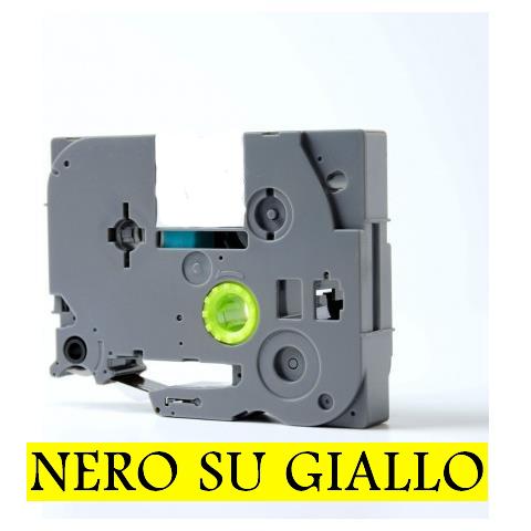 6mm x 7m Nastro laminato compatibile per Dymo S0720790 (43618) nero su giallo