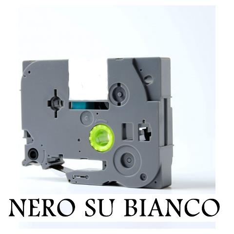 9mmX8m Nastro laminato compatibile per Brother TZe-221 nero su bianco