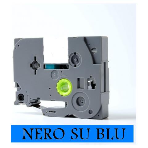 9mmX8m Nastro laminato compatibile per Brother TZe-521 nero su blu